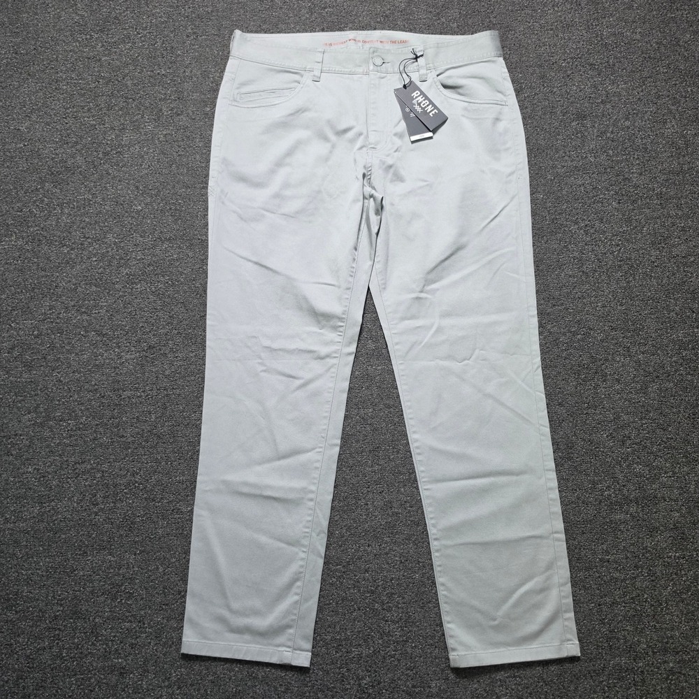 Rhone Everyday Twill Pants Gray Mens 36x30 Stretch Performance Slim Straight NEW